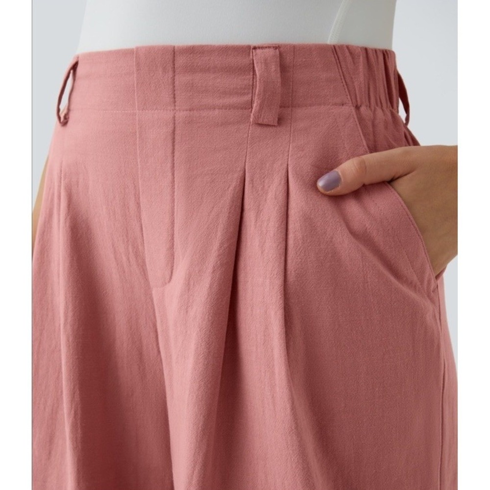 NWT Halara High Waisted Side Pocket Wide‎ Leg Palazzo Pants XS Petite Rosette - Picture 4 of 12